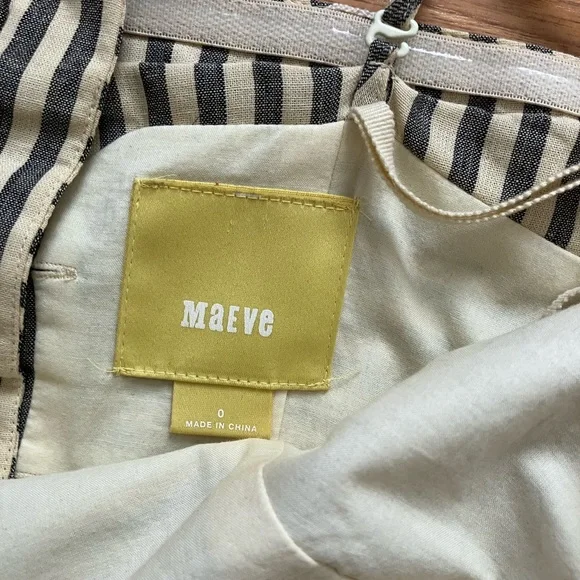 Anthropologie Maeve Striped Linen Blend Dress Size 0 EUC - Picture 9 of 14